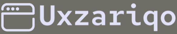 Logo of Uxzariqo on a dark gray background